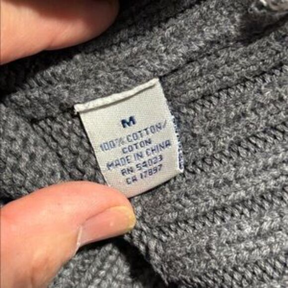 OLD NAVY Boys 1/4 Zip Grey Gray Tight Knit 100% Cotton Collared Sweater Size M - Picture 13 of 16